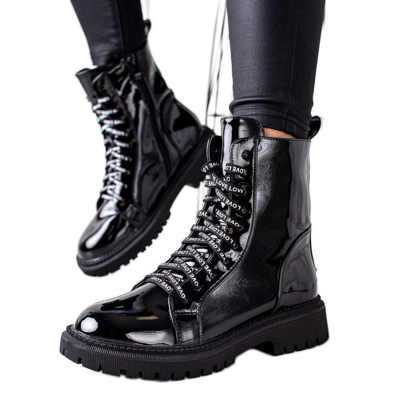 Goodin Charol Botas Amor negro Goodin Charol Botas Amor negro