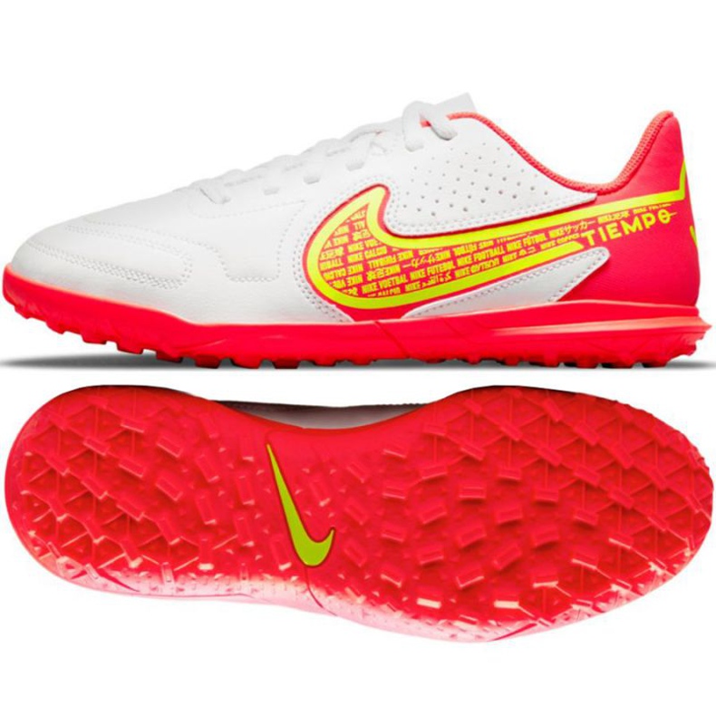 Botas de fútbol Nike Tiempo Legend 9 Club Tf Jr DA1334 176 blanco blanco Botas de fútbol Nike Tiempo Legend 9 Club Tf Jr DA1334 176 blanco blanco