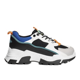 Zapatillas negras sobre suela alta de Omerta blanco negro multicolor