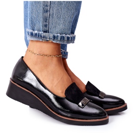Zapatos Cuña Lacados POTOCKI 12032 Negro Zapatos Cuña Lacados POTOCKI 12032 Negro