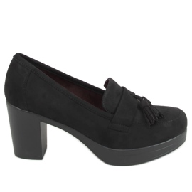 Zapato de salón en poste y plataforma negro 8B817 Negro