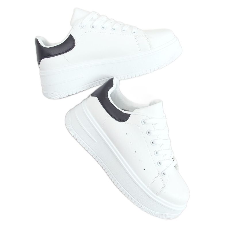 Zapatillas de mujer blancas T0YD8240-5 BLANCO / NEGRO