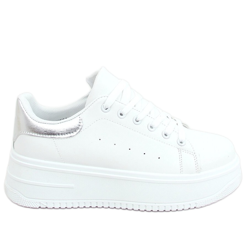 Zapatillas de mujer blancas T0YD8240-5 BLANCO / PLATA