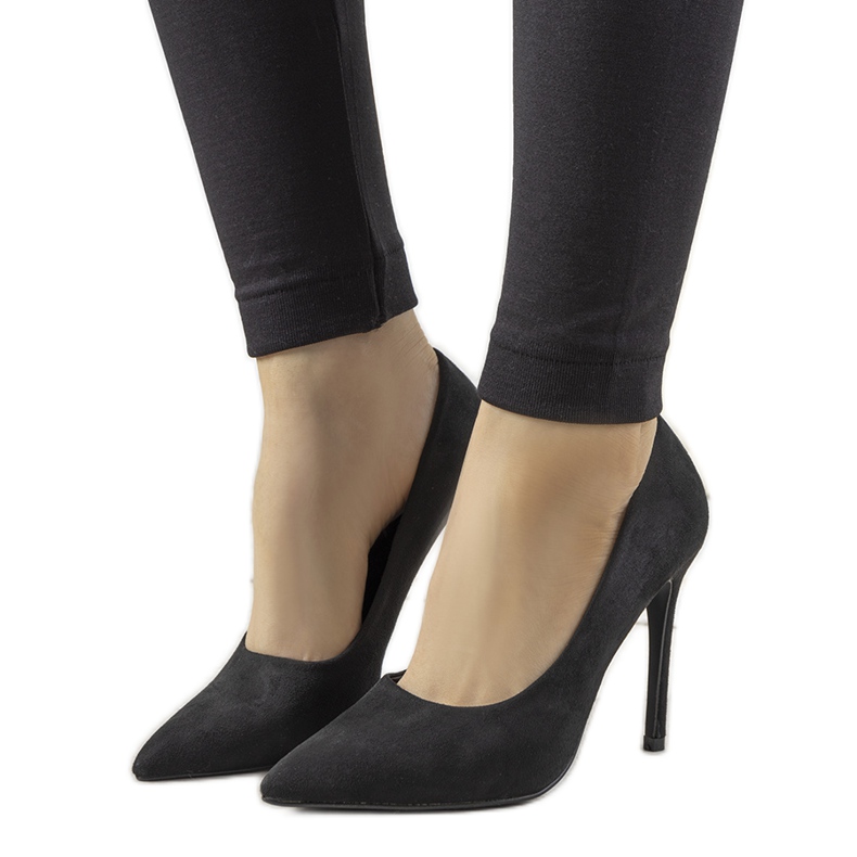 Tacones negros clásicos de ante Hyirnar