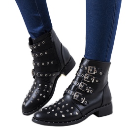 Botas de mujer negras ricamente decoradas de Meier negro
