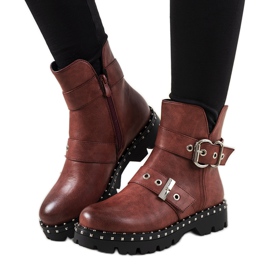 Botas Berg de mujer burdeos marrón