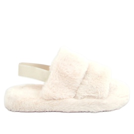 Pantuflas mujer piel crema N-92 Beige crudo