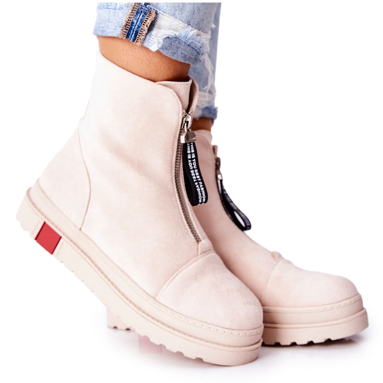 PS1 Botas De Mujer En La Plataforma Beige Charlee PS1 Botas De Mujer En La Plataforma Beige Charlee