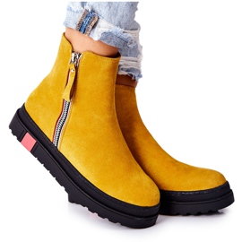 PS1 Botines de ante Jodhpur botas en la plataforma amarilla de Nessa amarillo