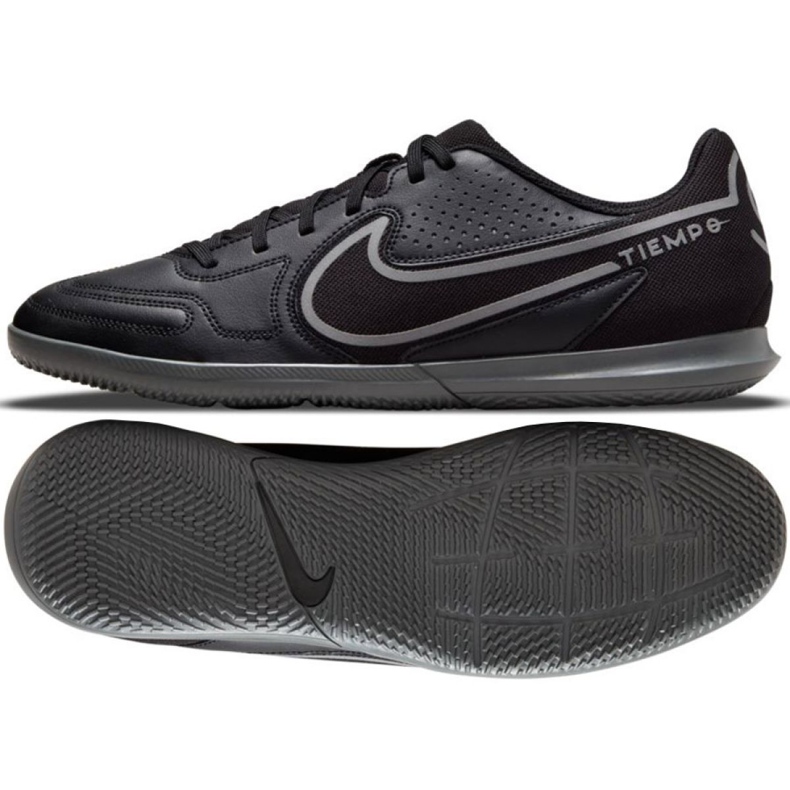 Zapatillas de fútbol Nike Tiempo Legend 9 Club Ic M DA1189 004 negro negro