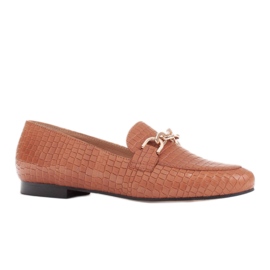 Marco Shoes Bailarinas con cadena de oro marrón