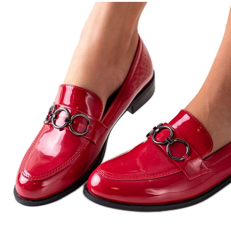 Goodin Mocasines lacados rojo