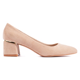 Goodin Bombas de gamuza elegantes beige