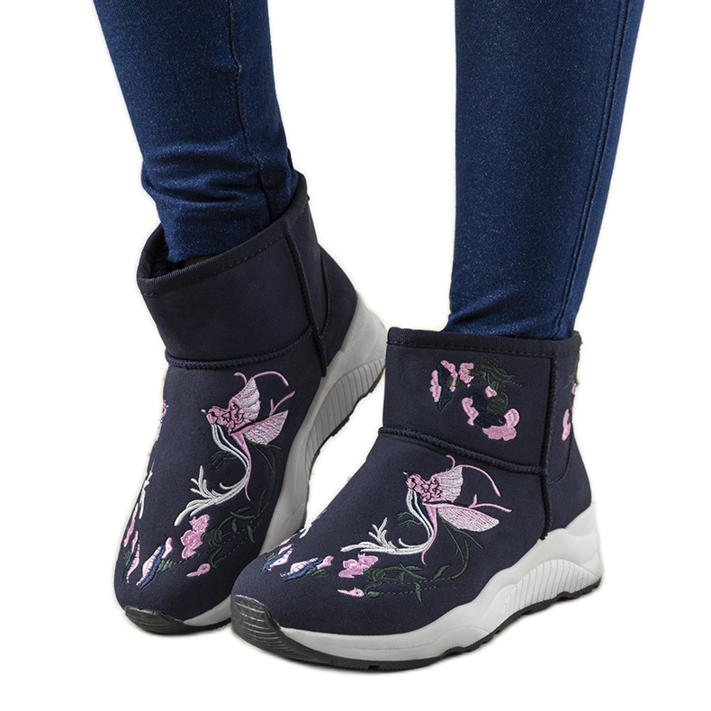 Botas de nieve azul marino bordadas Jamil Botas de nieve azul marino bordadas Jamil