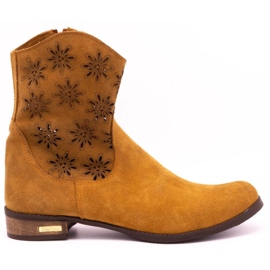Olivier Cómodas botas caladas rojas Janet naranja