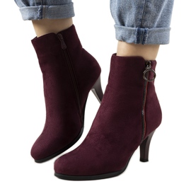 Botas granate con cremallera decorativa Yoana burdeos