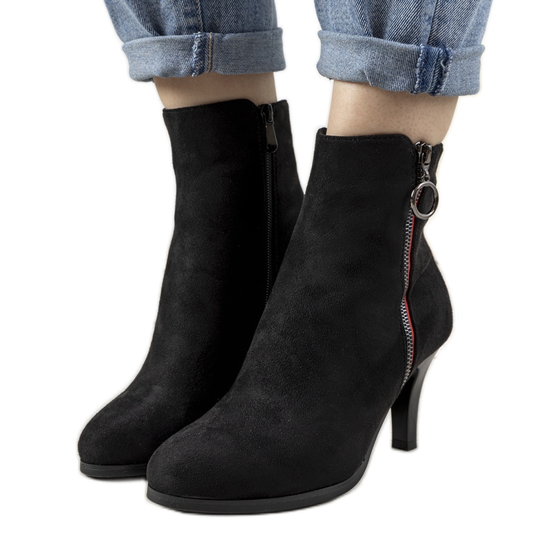 Botas negras con cremallera decorativa Yoana negro Botas negras con cremallera decorativa Yoana negro