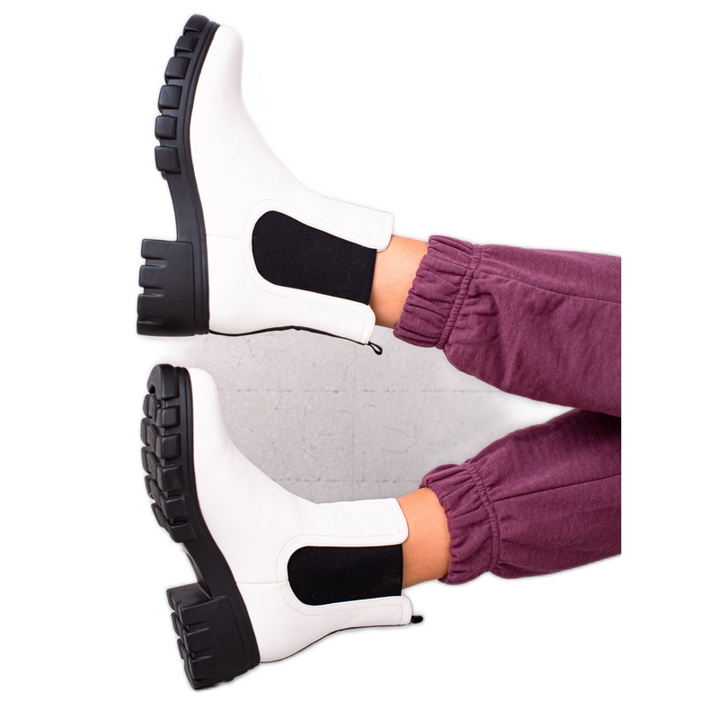 Goodin Botines Chelsea en la plataforma blanco