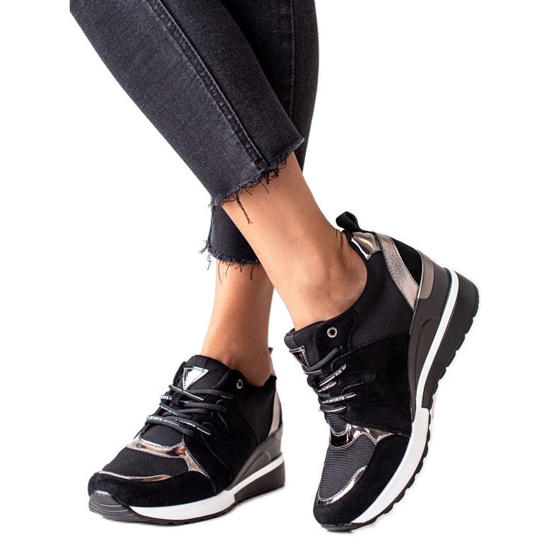 Zapatillas de cuña VINCEZA negras negro