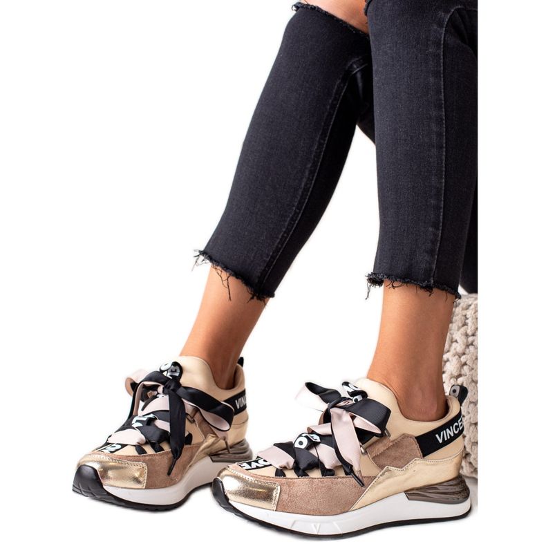 Deportivas atadas con cinta VINCEZA marrón Deportivas atadas con cinta VINCEZA marrón