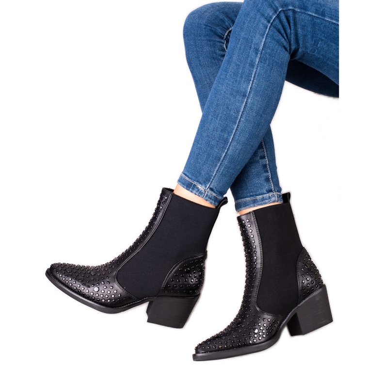 TRENDI Botas negras Fashion Jodhpur negro