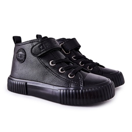 Zapatillas Altas Para Niños Con Velcro Big Star II374016 Negro