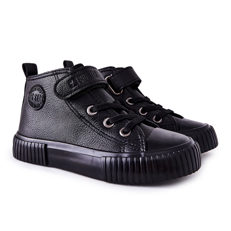 Zapatillas Altas Para Niños Con Velcro Big Star II374016 Negro