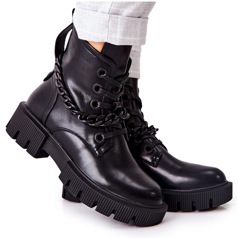FB2 Botas de cuero Workers Black Izzy negro FB2 Botas de cuero Workers Black Izzy negro