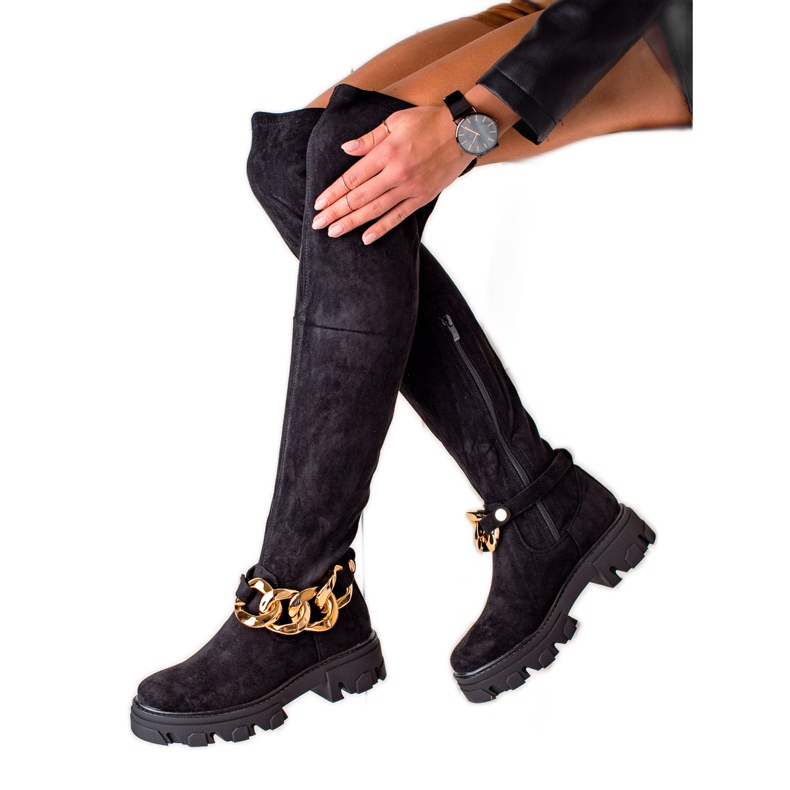 Seastar Botas altas de ante con adorno negro