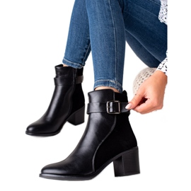Melisa Botas de moda con hebilla negro