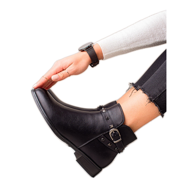 Goodin Botines negros con pedrería Goodin Botines negros con pedrería