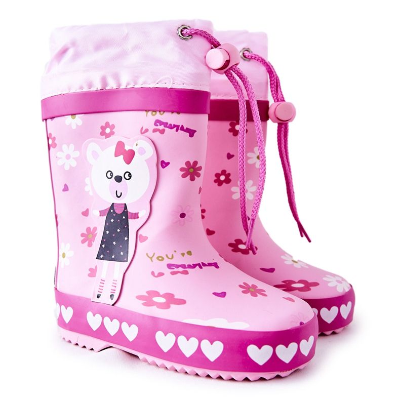 Chanclos de goma rosa para niños Oso de Zinstina rosado