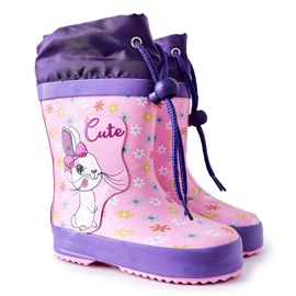 Chanclos de goma rosa para niños Hekamna Rabbit