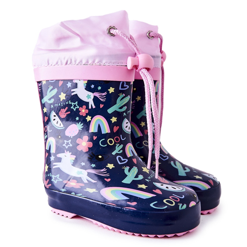 Chanclos de goma para niños Azul Marino Unicornio Alemán rosado