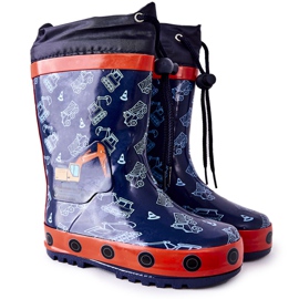 Botas de agua de goma para niños Pertris Excavator azul marino