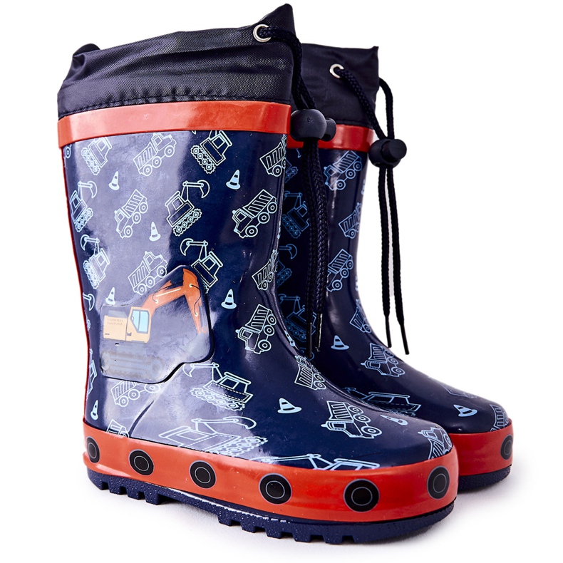 Botas de agua de goma para niños Pertris Excavator azul marino