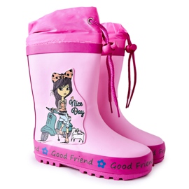 Botas de agua de goma para niños Pink Heilee Girl rosa
