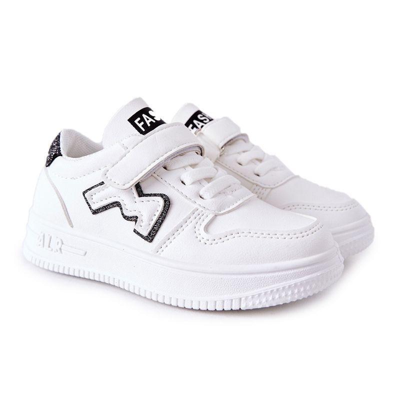 Zapatillas Deportivas Infantiles Con Velcro Blanco Y Negro Santi