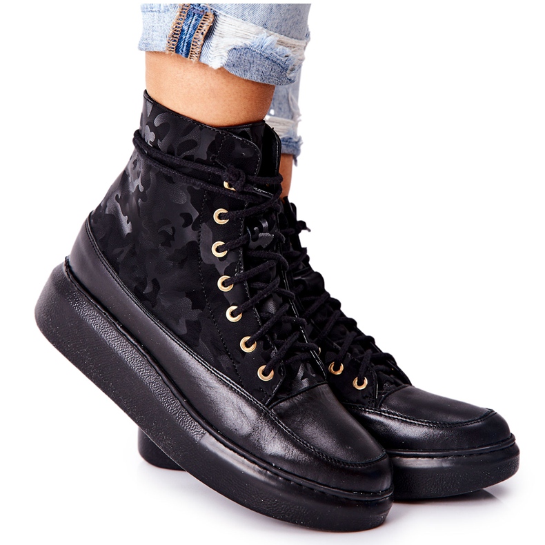 Lewski Shoes Zapatos Deportivos de Cuero Lewski 3034 Black Camo negro