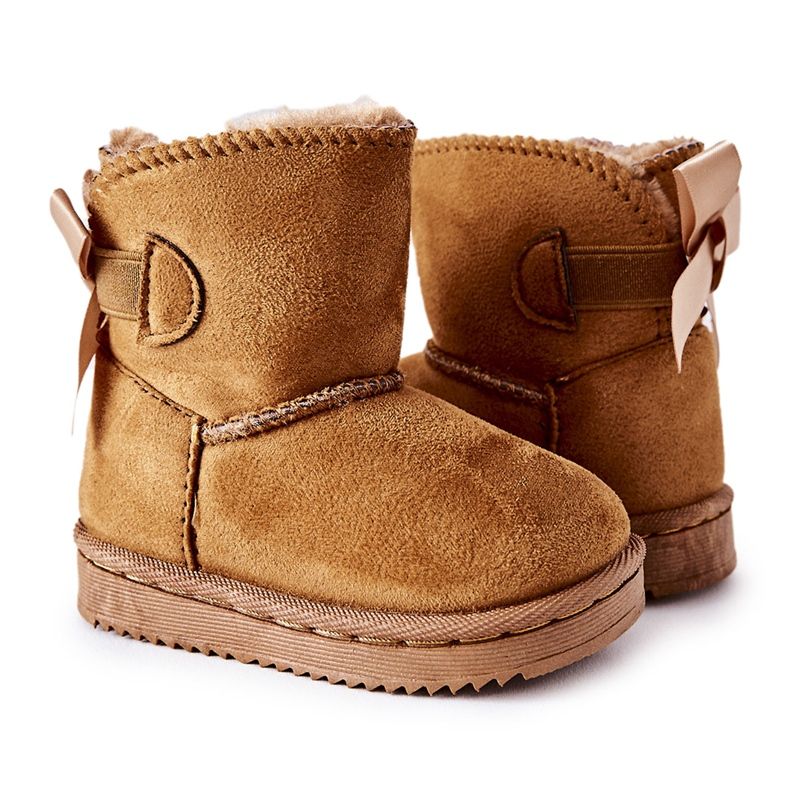 FR1 Botas de nieve cálidas para niños Khaki Funky marrón caqui