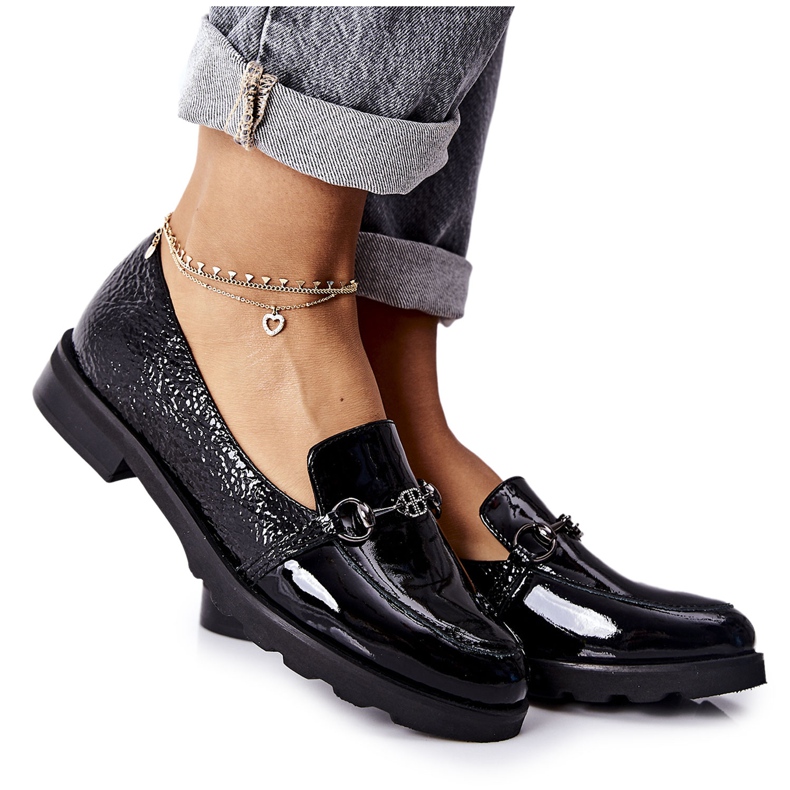 Zapato piel Nicole Lacado Negro 2667