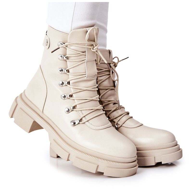 FI1 Botas Calientes Mujer Trappers Beige Perfect FI1 Botas Calientes Mujer Trappers Beige Perfect