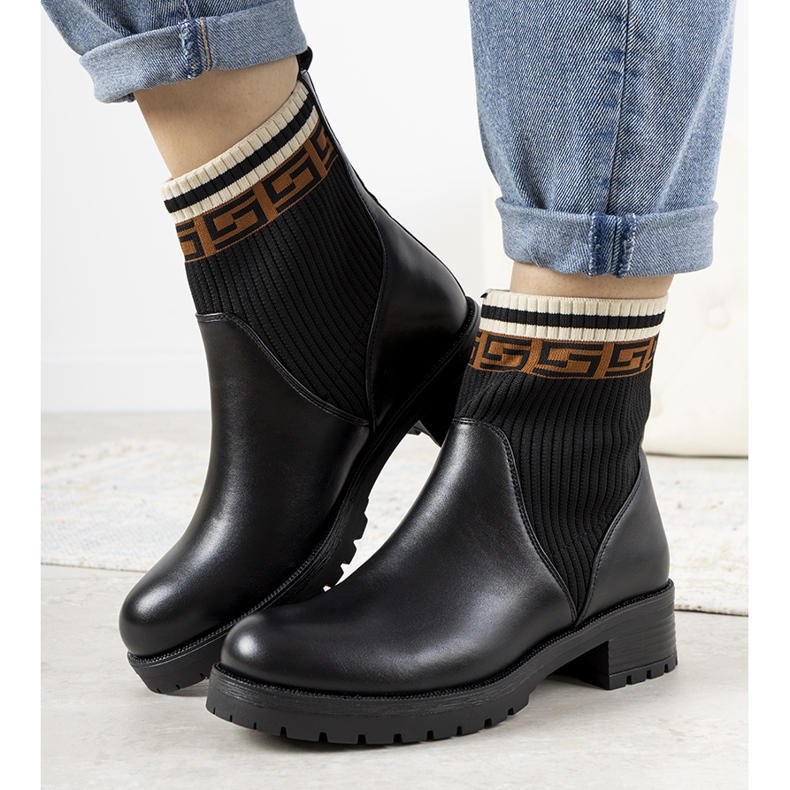 Botas negras con parte superior de calcetín Tamez negro