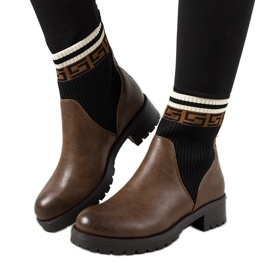 Botas marrones con parte superior de calcetín Tamez marrón negro