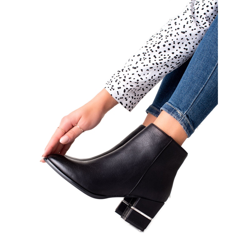 TRENDI Botas elegantes de tacón alto negro TRENDI Botas elegantes de tacón alto negro