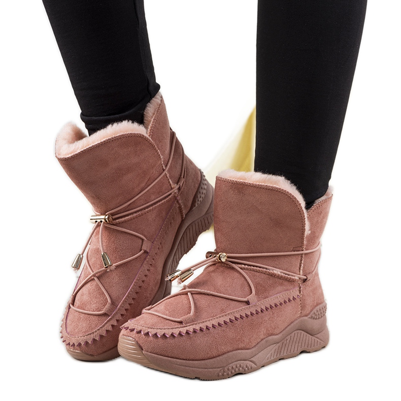 Botas para la nieve de canalé Pink Carrera rosado Botas para la nieve de canalé Pink Carrera rosado