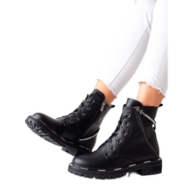 Botas de cuero con cordones de ARTIKER negro