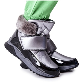 S.Barski Botas de nieve abrigadas para mujer Gris Evamia plata