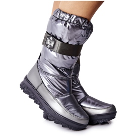 S.Barski Botas de nieve altas y cálidas para mujer Gris Eunousa plata