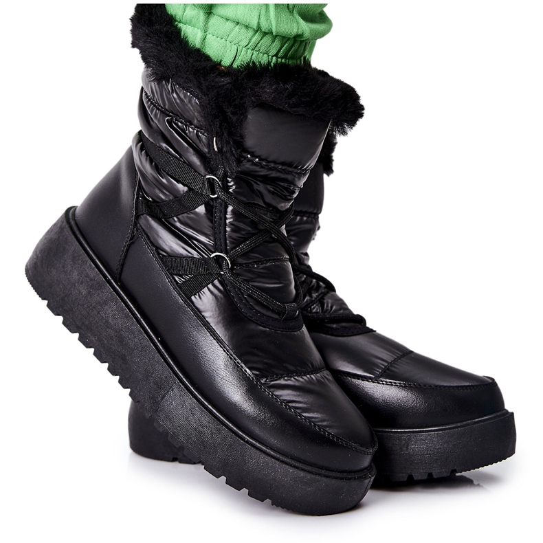 S.Barski Botas de nieve cálidas negras para mujer Black Gordian negro